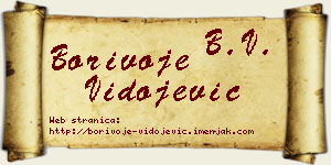 Borivoje Vidojević vizit kartica